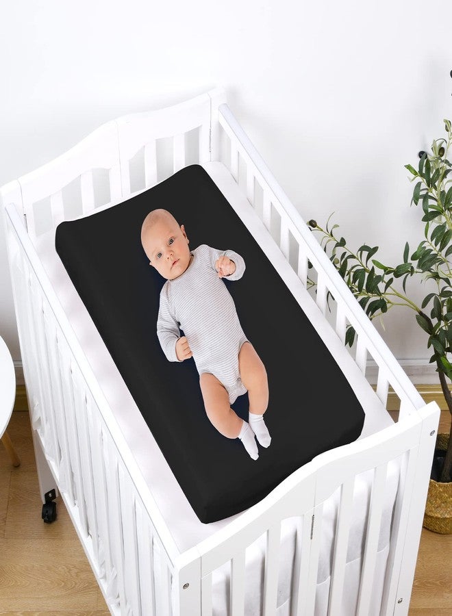 PHF Baby Changing Pad Covers for Boys Girls, 2 Pack Ultra Soft Breathable Microfiber Changing Pad Table Sheets for Most Baby Changing Pads, Black & Black - Image 3